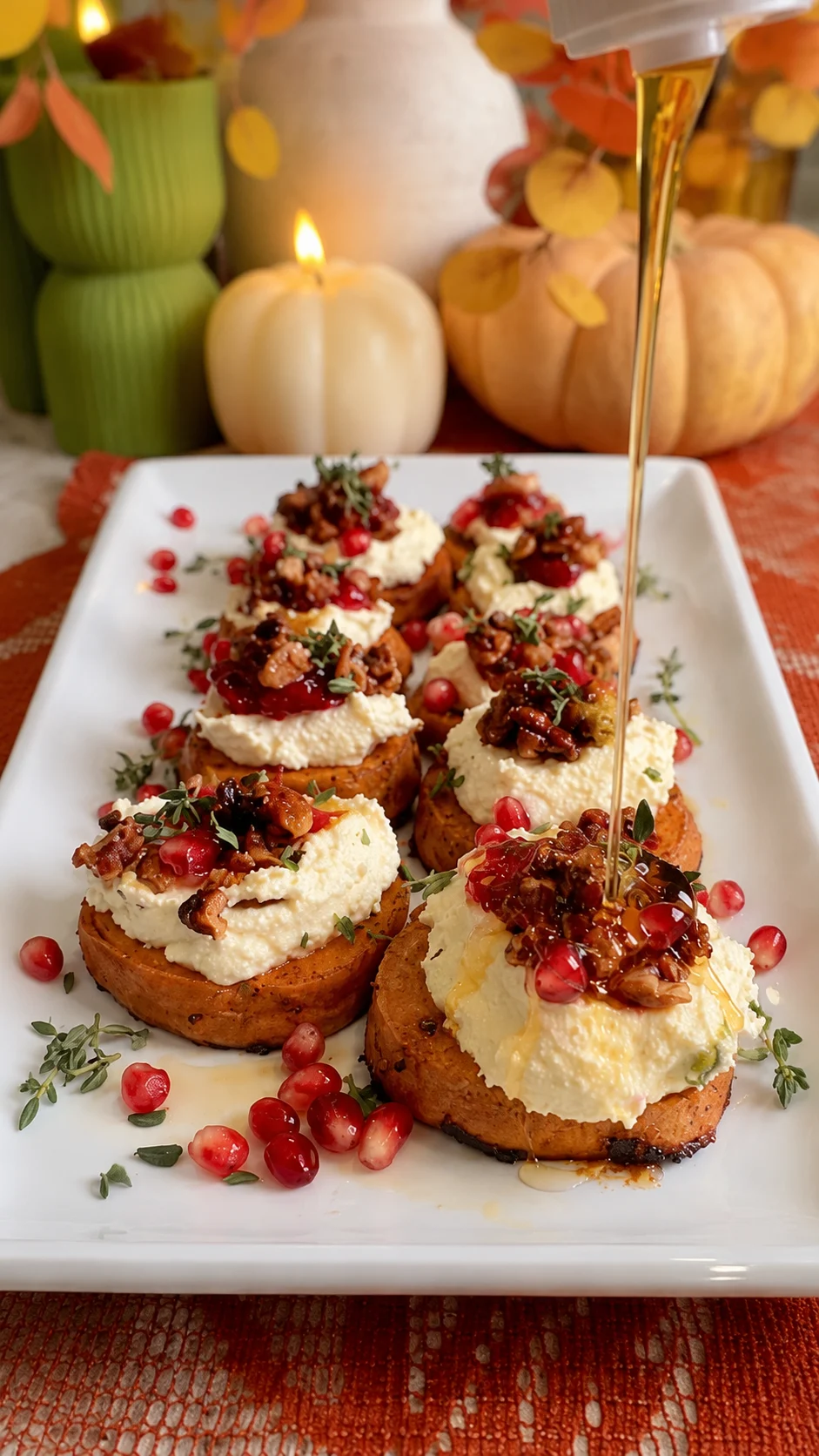 Finished Roasted Sweet Potatoes with Whipped Feta